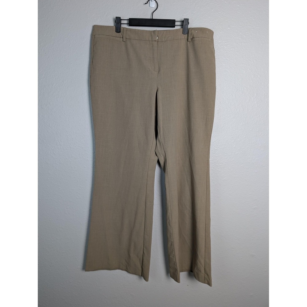 New York & Company Pants Womens 18 Beige Twill Dress Stretch Pockets Zip Career
